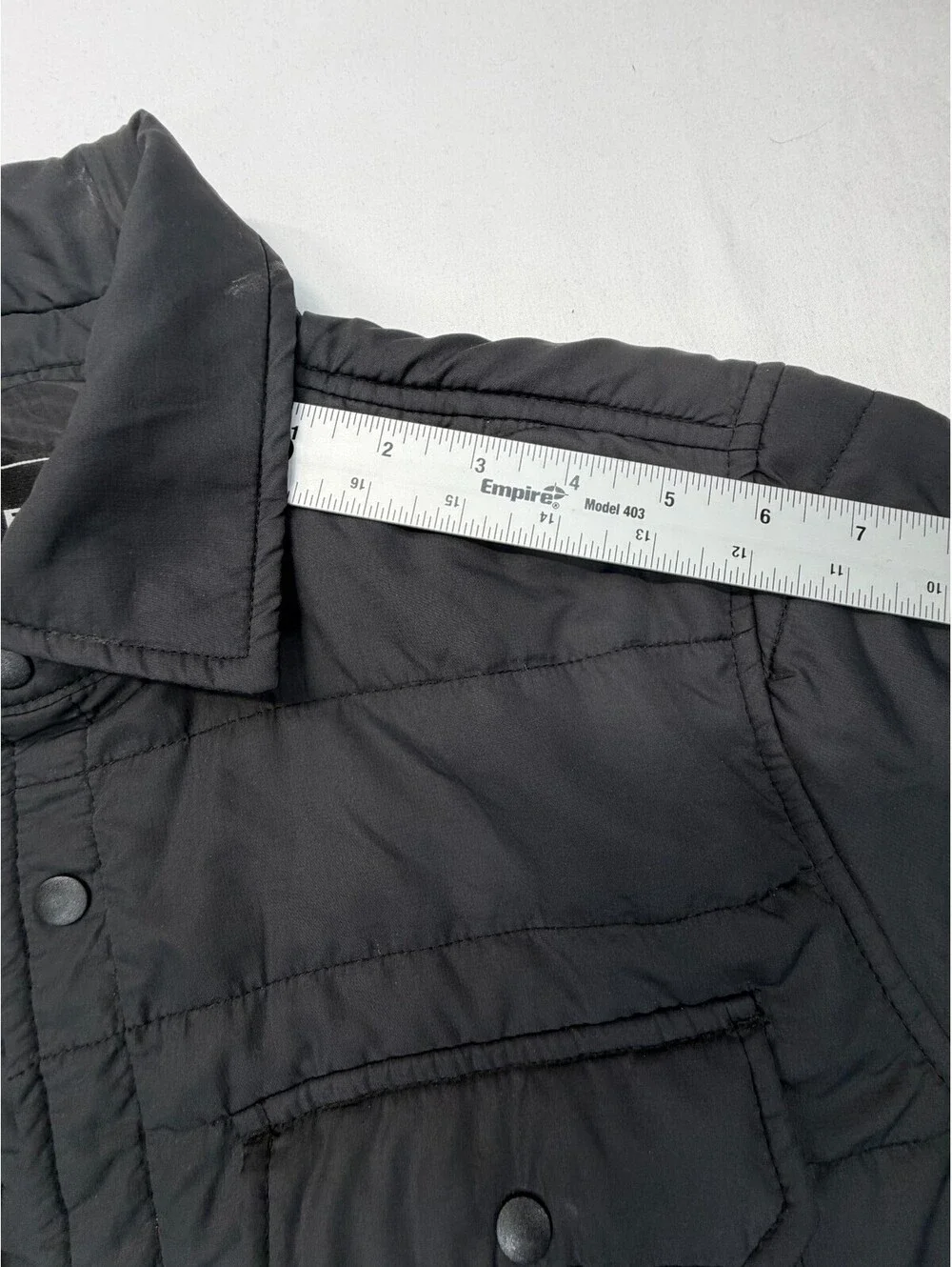 Reason Men's Jacket Front Pocket Button Collared Solid Polyester Size M Black